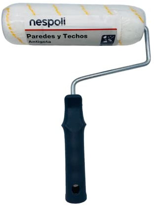 Nespoli Rullo di vernice antigoccia 22 cm, per tutti i tipi di superfici e vernici, manico ergonomico, bordi smussati per evitare segni, ideale per la decorazione della casa