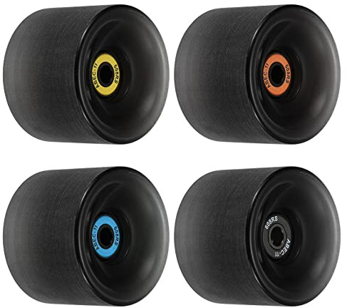 PATIKIL 65mm 78A Long Board Ruote con ABEC-11 Cuscinetti, 4pz Morbide Cruiser Ruote Street Ruote per Skateboard Skateboard Ruote PU, Nero