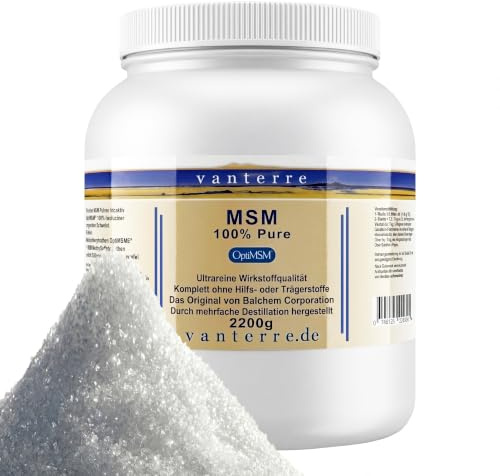v a n t e r r e - 2200g Balchem Pure OptiMSM™ Flakes - clean Destillation | Das reinste, sicherste und qualitativ beständigste MSM der Welt - 2200g / 3 Liter Pure OptiMSM™ Flakes