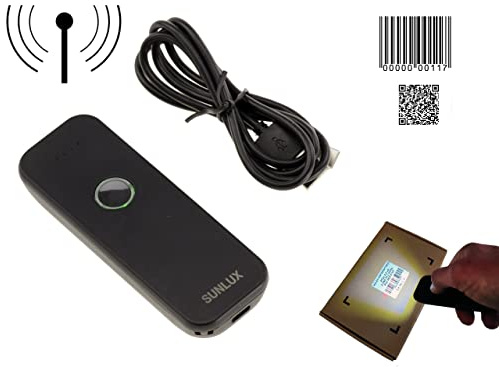 KALEA-INFORMATIQUE Douchette Scanner Portable pour PC ou Smartphone. Lecture des Codes à Barres EAN et carrés QRCodes, Bluetooth, Rechargeable.