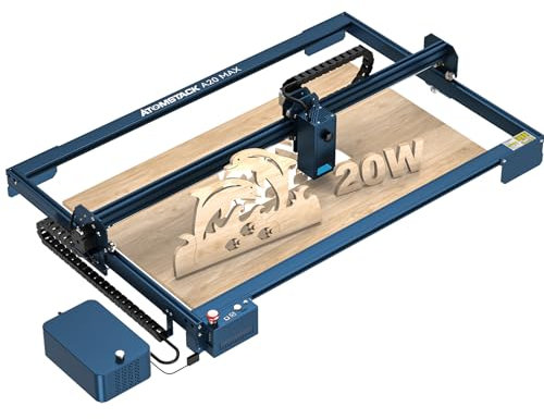 ATOMSTACK A20 Max 20W Laser Graviermaschine Großer Augenschutz Autofokus Lasergravierer Tankkettensteuerung mit F60 Air Assist Größerer Arbeitsbereich 850 * 400mm