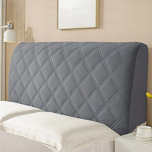 KAYBTNT Bett Kopfteil Bezug, Weicher Stretch Bed Headboard Cover, Staubdicht Waschbar Bettkopfteil Husse, Universell Verdicken Kopfteilbezug überzug für Full Twin Queen King,Dark Gray,200cm