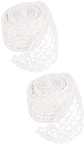 TOPBATHY 2 Rollen Sauce Elbow Net Set Trockennetze Für Fleisch Hühnerfilet Wurst Netz Rindernetz Netz Zum Kochen Hot-dog-netz Polyester Faser Weiß Elastizität Stoffrolle