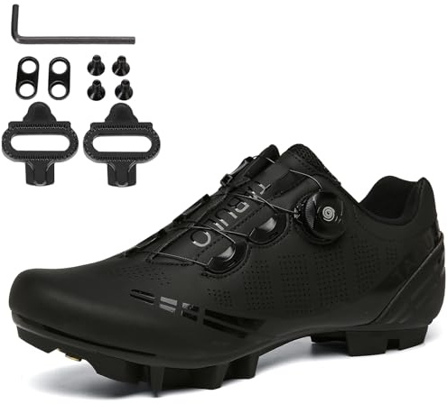 PENXZT MTB Radsportschuhe Herren Damen Mountainbike Schuhe Kompatibel Mit SPD 2 Schrauben Mit Cleats, Unisex Fahrradschuhe Draussen
