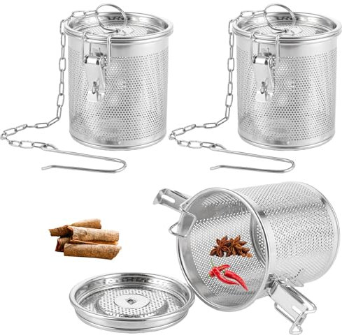 3 Stück Teesieb für Losen Tee, Teesieb aus Edelstahl, Gewürzsieb Aus Edelstahl Gewürze Sieb Gewürzfilter,Teefilter Edelstahl Tee Sieb Tee Infuser Teeei Tee Sieb für Teekannen,Tassen Teeflaschen