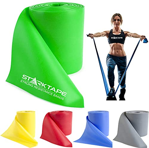 Starktape Resistance Bands Widerstandsbänder Latexfrei – Von 2,5 Meter bis 46 Meter Länge Professional Fitnessbänder für Home-Training, Physiotherapie, Pilates, Krafttraining und Rehabilitation