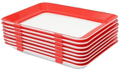 CLEADONG Food Preservation Tray 8 Stück Aufschnittdosen Stapelbar Frischhaltetablett Rechteckig Aufschnittboxen Vakuum Frische Schalen Für Kühlschrank Zuhause Camping