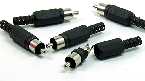 POPESQ® 5 pezzi. x RCA Cinch Connettore Maschio 1 Vie Nero Plastica #A4922