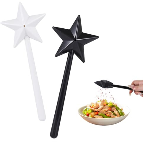 2 Stk Salzstreuer Zauberstab Salzstreuer, Magisches Gewürzstreuer Set, Salz Zauberstab Salz und Pfefferstreuer Lustig, Magic Wand Sternförmiger Gewürzstäbe Gewürzstreuer für Restaurant Küche Gadgets