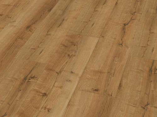 Vinylboden mit Klick-System in Eiche-Optik >> 2516 Tajo Eiche<<, (Lang- und Breitdiele 1522 x 225 x 5,5 mm), inkl. Kork Trittschall I Sie kaufen 1m² I CHECK comfort (2518 Tarifa Eiche)