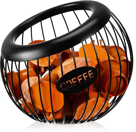 Gadpiparty Coffee Pod Holder, Metal Coffee Capsule Storage Basket, for Tea Bags, Fruits, and Kitchen Essentials