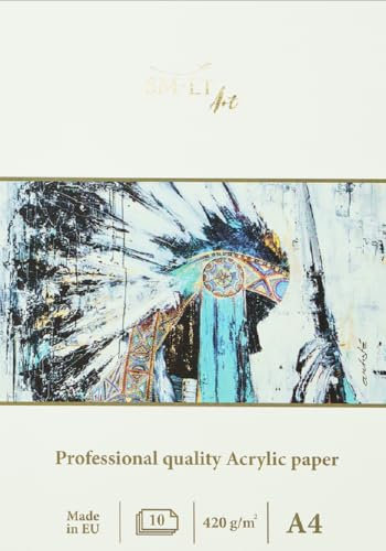 SM.LT Malblock für Acrylmalerei, A4, 10 Blatt, 420 g/m², TS-10 (420)/PRO