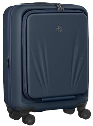 Wenger Skyon Maleta S de Carcasa rígida, Equipaje de Mano, Trolley, 35 (45) l, Compartimento para portátil y Tableta, Cierre de Seguridad, Viajes, Vacaciones, Azul