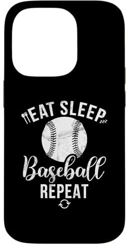 Coque pour iPhone 14 Pro Eat Sleep Baseball Repeat Pichet de baseball Attrape Lancer