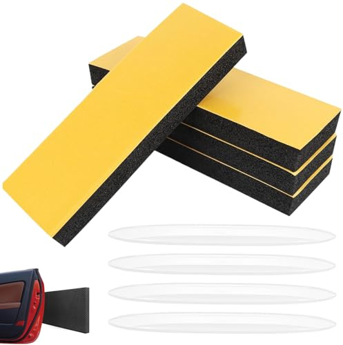XSHAO® 4 Garagen Wandschutz 30 x 10 x 3 cm, Selbstklebender Kantenschutz Schaumstoff mit 4 Türkantenschutz Auto für Autotüren, Garagen und Carport, Schwarz