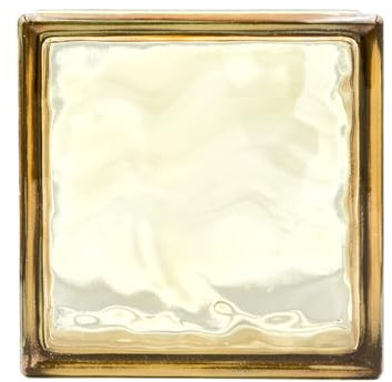 Blocco di vetro Riflessi Ondulato colore Oro | cm 19x19x8 | Unità di vendita 1 scatola da 6 pezzi | Euro/pza. 5,50