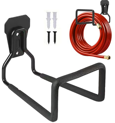 Hose Holder Wall Mount - Metal Garden Hose Hook | Multipurpose Hose Storage Hooks for Pipe, Cable, Tools, Bathroom, Garage, h