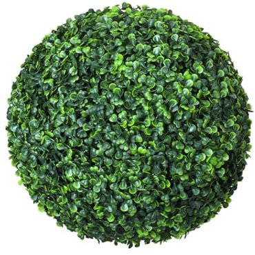 FSLLWGWG 36 cm Buchsbaumkugel, künstliche Blätter, realistische künstliche Pflanze, grüne Kunststoff-Pflanzenkugel-Dekoration, Heimgarten-Dekoration (Grün)