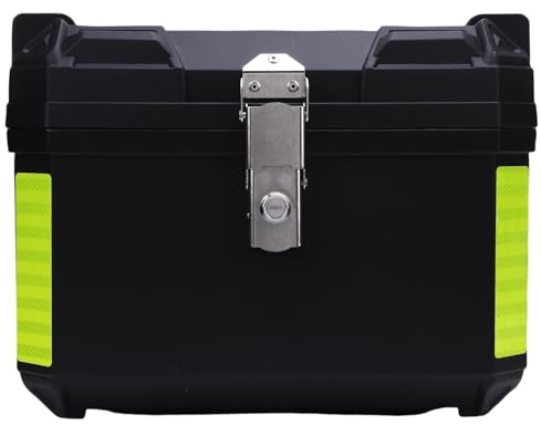 Luocute 47L Motorrad -Top -Hülle, ABS Wasserfestes Motorrad -Schwanzkasten mit Abnehmbarem Plattenleder und Reflektierender Streifen, Geeignet für Elektrofahrzeuge Roller (schwarz)
