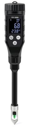 Testeur de sol, Testeur de pH de sol intellint 0,0 à 14,0 pH, Bluetooth, enregistreur de données, analyseur de température et d'acidité for culture hydroponique, plantation, jardin, terres agricoles