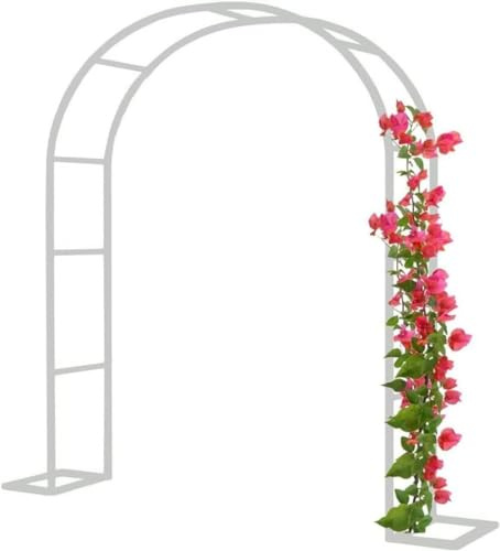 Arco de jardín de metal resistente, marco de acero grande, resistente a la intemperie, para plantas trepadoras, rosas y trepadoras, soporte para interiores y exteriores