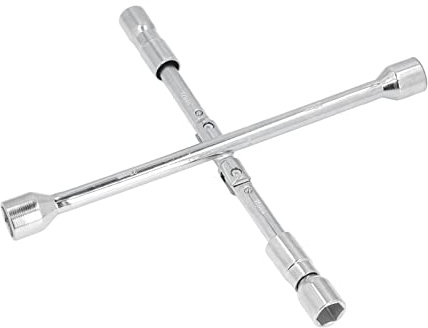 Keenso Llave Cruzada de Cromo Portátil para la Reparación del Automóvil, Llave de Casquillo de 4 y Plegable de 4 Entretenidas para el Mantenimiento de la Fábrica