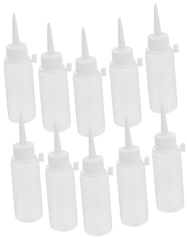 Sewroro Flaconi Contagocce Plastica Ldpe 10 Pezzi con Punta Ad Ago e Tappo, Bottiglie Comprimibili per Colla e Condimenti, Erogazione Precisa per Artigianato e Fai da Te