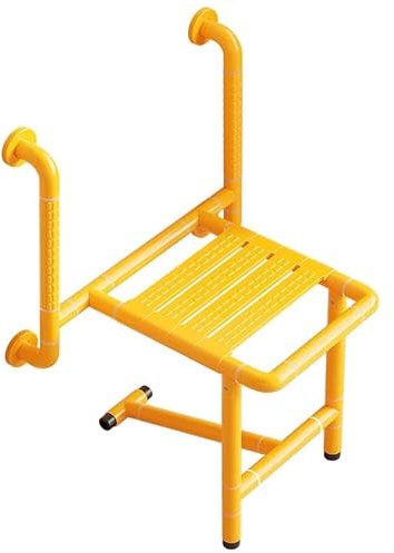 Creperture Duschhocker Klappbar, Duschklappsitz mit Armlehnen Edelstahl für Wandmontage bis 150KG, Platzsparend Ältere Behinderte Sicherheit Kinderl Badehocker Hilfsmittel für Bad WC,A