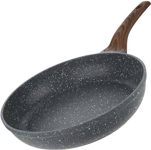 Homiu Non-Stick Frying Pan for Induction, Gas, Ceramic & Electric Hobs – Lightweight Pan for Eggs, Pancakes, Omelettes & Everyday Cooking (Dark Grey, 28cm)