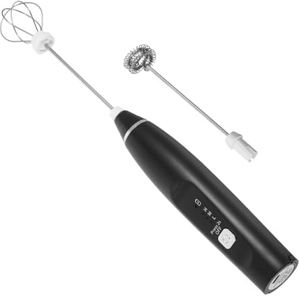TOYANDONA Espumador de Leche Eléctrico USB Velocidades con Varilla de Acero Inoxidable Batidor de Mano para Café Capuchino Mini Batidora Eléctrica para Bebidas