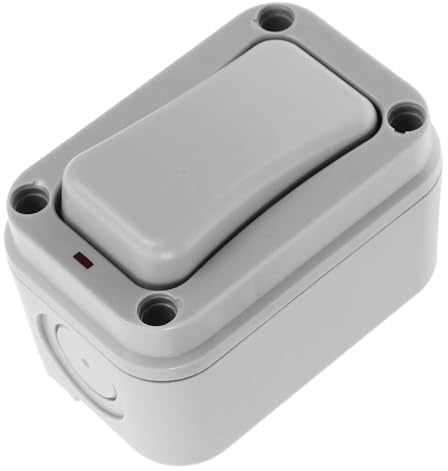 DECOMELODY Interruptor Exterior con Luz Piloto Botón Pulsador para Puerta Automática Montaje Superficie Resistente la Intemperie Oscuro para Paredes Exteriores