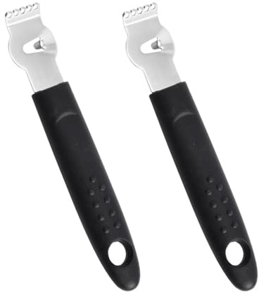 2 Pack Kitchen Zester, Stainless Steel Lemon Zester and Peeler Tool with Comfort Grip for Garnishing, Grating, and Peeling