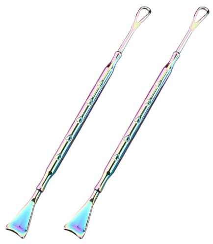 CHICAMPERA 2pièces Extracteur de Pores Acier Inoxydable Outil Compact et Portable pour Élimination Douce des Points Noirs et Peau Morte Grattoir Visage sans Risque pour Femmes
