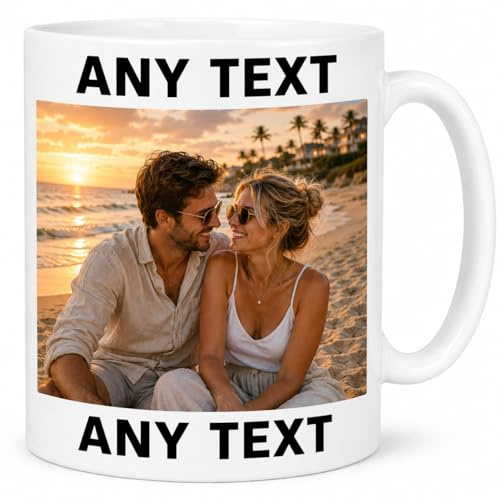 Printella studio Personalised Photo Mug – Custom Picture & Text Coffee Mug – Create Your Own Design Gift for Couples, Family, Friends – Birthday, Anniversary