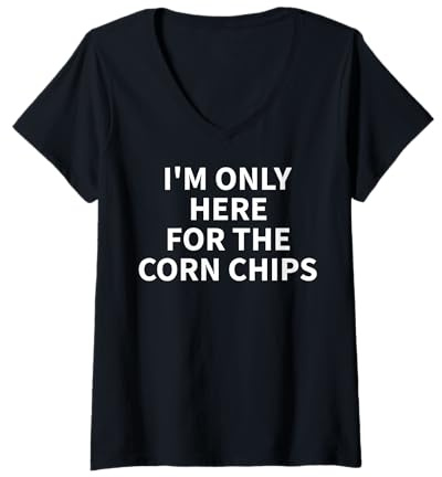 Femme Vêtements de copeaux de maïs - Design Amusant de Chips T-Shirt avec Col en V