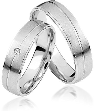 Eheringe Verlobungsringe Trauringe Freundschaftsringe Silber 925 Sterling * inkl. Etui und Zirkonia* S087