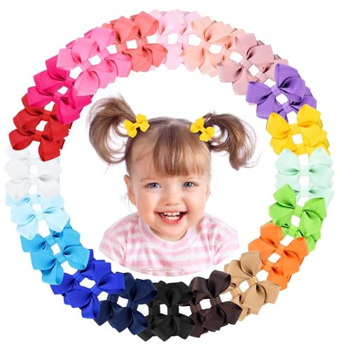 40 stücke 2,5 Baby Mädchen Kleine Haarbögen Clips Ripsband Bögen Haarspangen Haarschmuck für Mädchen Kleinkind Kleinkinder Kinder Jugendliche