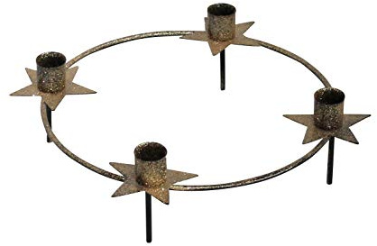ARTECSIS Kerzenkranz Glitzer Ø 29cm I Kerzenhalterkranz für 4 Stabkerzen für Adventskranz I Adventsdeko Weihnachtsdeko aus Metall
