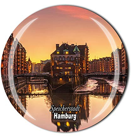 Speicherstadt Kühlschrankmagnet Hamburg Deutschland Souvenir Geschenk Kristall Magnetsticker