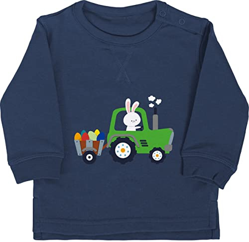 Shirtracer - Baby Pullover Jungen Mädchen - Ostergeschenke - Traktor Hase Ostereier I Ostern I Trecker Osterhase