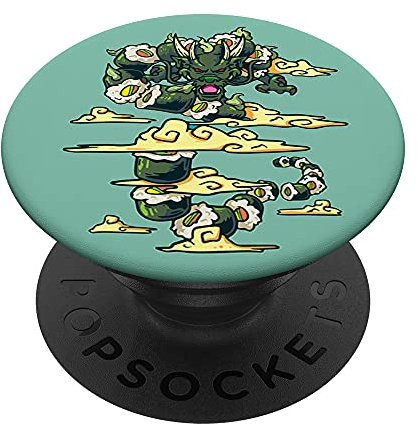 Cute Great Sushi Dragon Japanese Food Kawaii Dragon Anime PopSockets PopGrip: Swappable Grip for Phones & Tablets