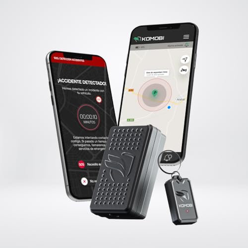 KOMOBI City | Localizador GPS para Moto con Alarma | GPS para Motocicleta con Asistencia en Accidentes y Alerta Telefónica | Sistema antirrobo con Aviso al móvil