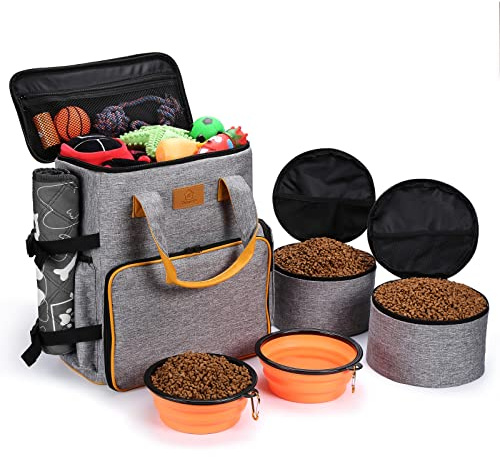 Ownpets Hunde Reisetasche, mit Näpfen & Beutel, ideal für Reise/Camping/Flug