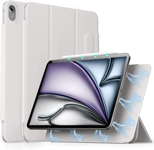 aoub Hülle für iPad Air 11 Zoll (M4/M3/M2) 8./7./6. Gen 2026/2025/2024, Hülle für iPad Air 10,9 Zoll 5./4. Generation 2022/2020 Schutzhülle, Magnetic Case, Unterstützt Pencil Pro/USB-C, Grau
