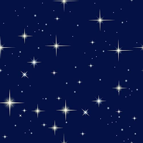 Loussiesd Galaxy Polsterstoff Meterware, Weltraum Sternenhimmel Outdoor Stoff Meterware, Universe Twinkle Stars Dekorationsstoff für Polster und Heimwerkerprojekte, 92 x 150 cm, Blau Weiß