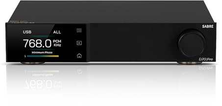 Topping D70 Pro Sabre Fully Balanced DAC ES9039SPro DAC USB/AES/Bluetooth5.1/Opt/Koaxial Eingang XLR/RCA Ausgang Home Audio DA-Wandler (Schwarz)