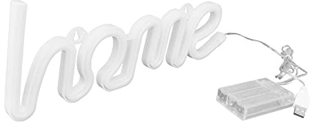 LED Leuchtreklame Home Buchstaben Neonlicht USB/Batteriebetrieben für Schlafzimmer, Kinderzimmer, Wohnzimmer, Bar, Party, Weihnachten, Hochzeit (Weiss)