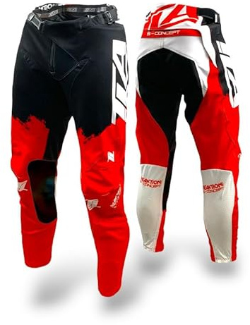 TLA REAKTION S-Concept Pantaloni Moto Cross, Enduro, Quad, Elasticizzati, Leggeri, Traspiranti. Taglie sino 46-6XL per Uomo e Donna. Abbigliamento Moto, Tuta Motocross, Enduro, Quad