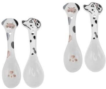 YARNOW 4pcs Ceramic Dog Food Scoop Pet Feeding Supplies Easy Cleaning Pet Dog Supplies
