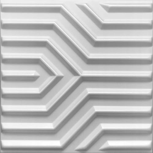 DECCART 3D Wandpaneele weiß 50x50 cm 48 Stück | 12 m², Paneele Wand Wall Panels Deko Wandverkleidung Innen Panel Deckenverkleidung Decke Deckenpaneele Platten EPS